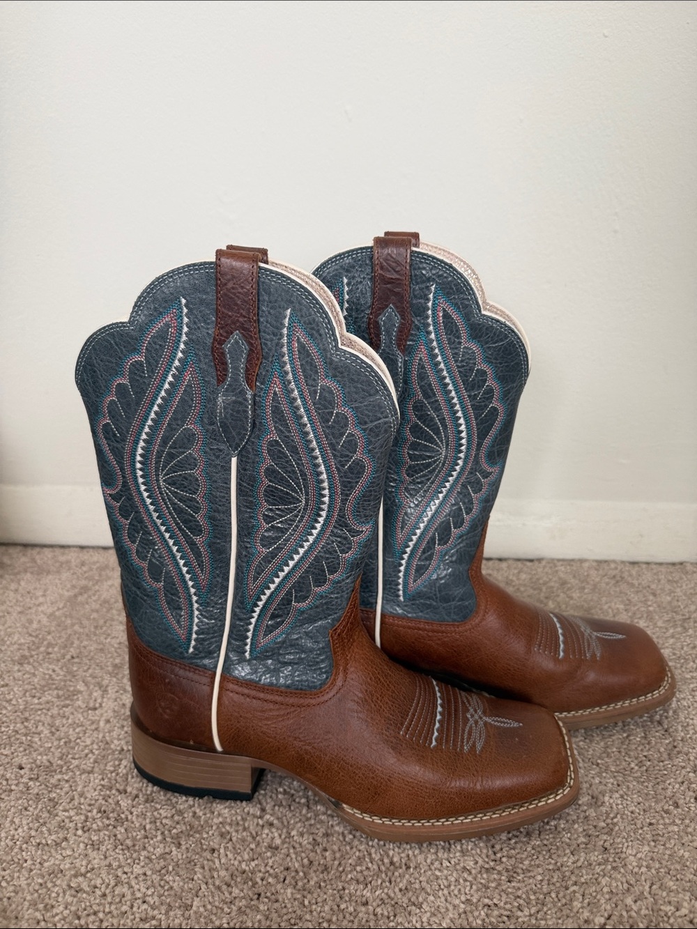 Brown & Teal Western Cowboy Boots Ariat